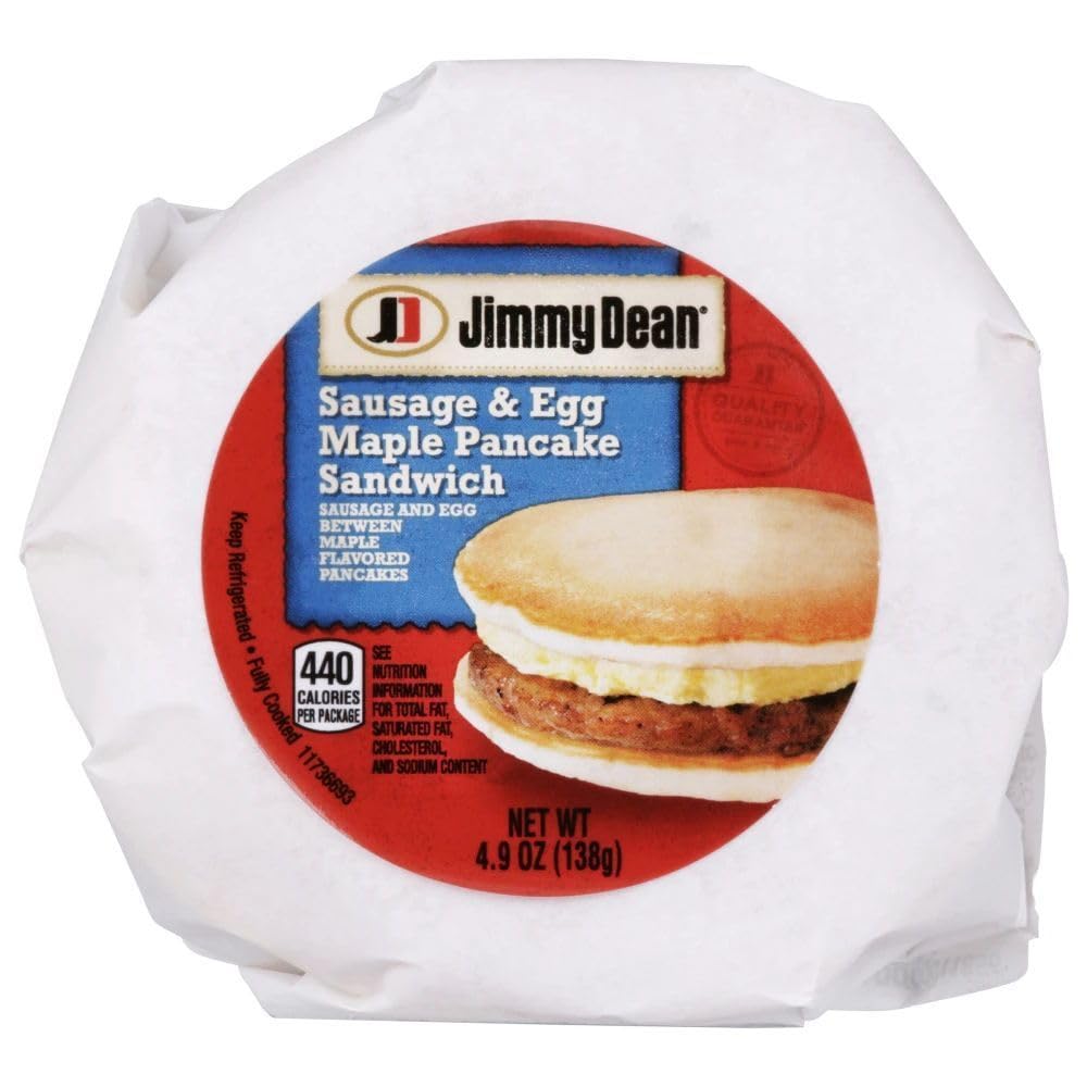 Jimmy Dean Egg Pancake and Sausage Sandwich by Sara Lee – 12 x 4.9 ounces, Pack of 12