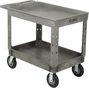 Global Industrial Plastic 2 Tray Shelf Industrial Strength Service & Utility Cart, 44â€ x 25-1/2â€, 8" Pneumatic Wheels