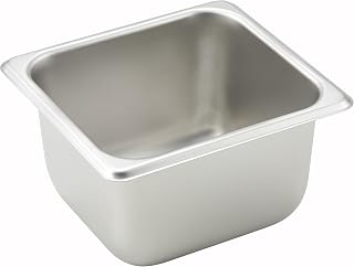 Winco 4" Silver 1/6 Size Metal Steam Pan (Set of 48)
