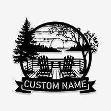 Custom Lakeside Chairs Metal Sign Personalized Home Decor Outdoor Wall Art