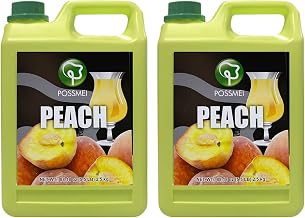 Possmei Peach Flavored Syrup, 5.5 Pound Plastic Jar 2 Pack