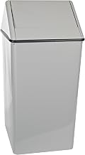 Witt Industries 1511HTSL Stainless Steel 36-Gallon Waste Watcher Hamper and Swing Top Receptacle, Square, 19" Width x 19" Depth x 39" Height, Slate