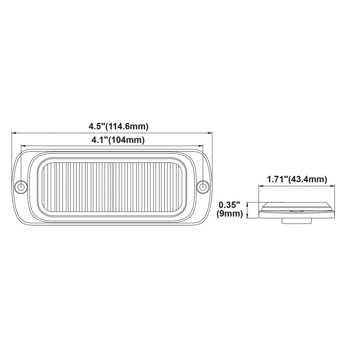Buyers Products Company Amber / .26 x 4.38 x 1.18 / Industrial Lighting Assemblies & Accessories