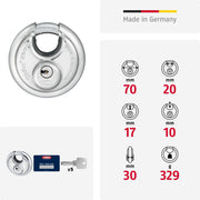 ABUS 90mm / Single / Silver Keyed Padlocks