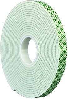 3M 4032 Double Coated Urethane Foam Tape, Bonding, Attaching, Mounting, White, 1 in x 5 yd, 1 Roll