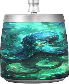 Glowing Octopus Splash Ashtray with Lid, Outdoor Ashtrays for Patio