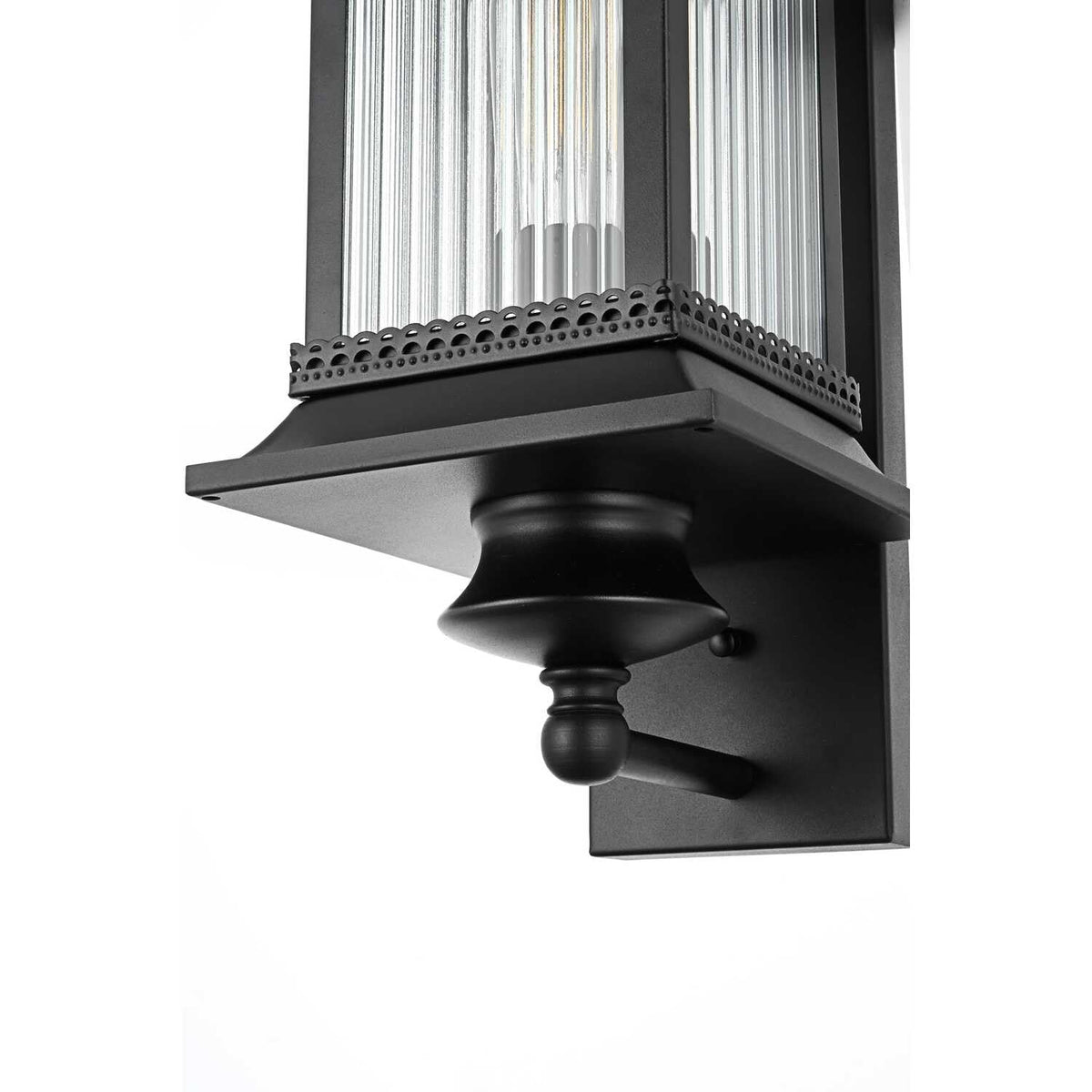 Collins One Light Outdoor Wall Sconce Black by Lighting Design – Iron, Black, Model OD316W19BK