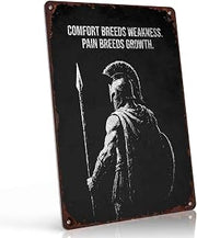 Spartan Warrior Motivational Vintage Metal Wall Art Signs 8X12 Inch
