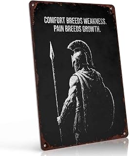 Spartan Warrior Motivational Vintage Metal Wall Art Signs 8X12 Inch