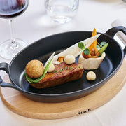 130 21 23 Enameled Cast Iron Stackable Dish by STAUB – オーバル21cm, 0.7 liters, Cast Iron, Black, Model FBA_1302123