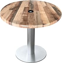 Holland Bar Stool Co. 30" Tall OD219 Indoor/Outdoor All-Season Table with 36" Diameter EnduroTop Rustic Top with Umbrella Hole