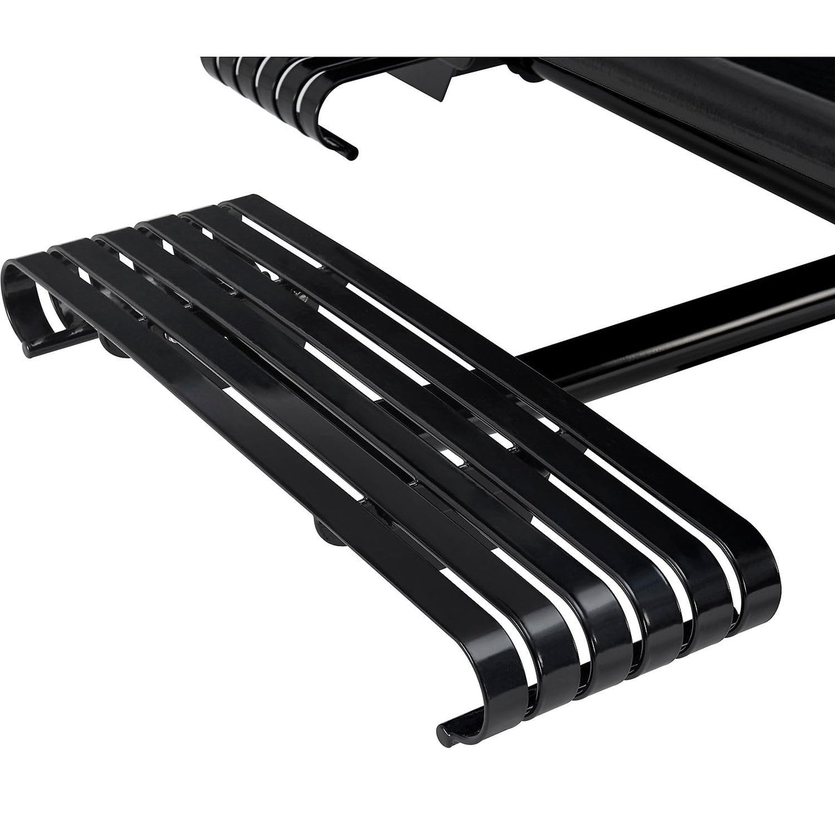 46" Square Steel Slat Picnic Table with Solid Top by Global Industrial – Alloy Steel, Black, Model 271674