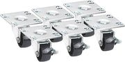 Krowne BC-133 Casters, 2" Low Profile with Brakes (Set of 6), Plate, Raises Unit 3"‌‌‌‍​​‌‌‌‌‍​​‌‌​​‍​​‌‌‌‌‍​​‌​‌‌‍​​​‌‌‌‍​​‌‌​​‍​​‌​‌‌‍​​‌‌‌‌​‍​​​‌‌‌‍​​‌‌‌​​‍​​​‌‌​