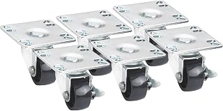 Krowne BC-133 Casters, 2" Low Profile with Brakes (Set of 6), Plate, Raises Unit 3"‌‌‌‍​​‌‌‌‌‍​​‌‌​​‍​​‌‌‌‌‍​​‌​‌‌‍​​​‌‌‌‍​​‌‌​​‍​​‌​‌‌‍​​‌‌‌‌​‍​​​‌‌‌‍​​‌‌‌​​‍​​​‌‌​