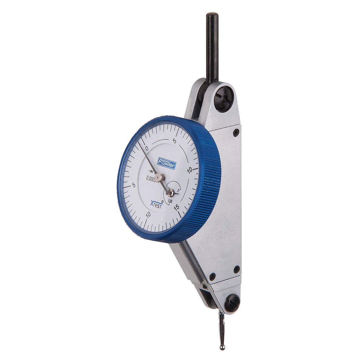 .060" X-Test Indicator with .0005" Graduations by Fowler – 6.5"L x 3.25"W x 2.25"H, Steel, Gray, Model 52-562-001-0