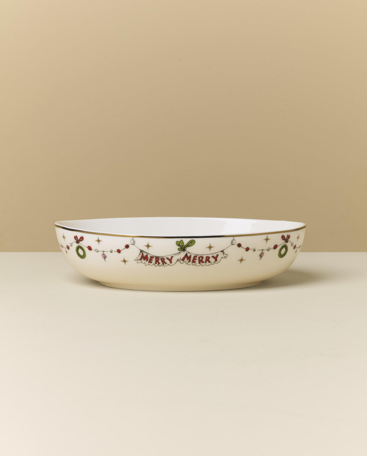 Merry Grinchmas Oval Serving Bowl by Lenox – 1 Count, 50 fluid_ounces, Porcelain, Multicolor, Model 899031