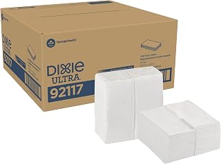Dixie Ultra 1/8-Fold Linen Replacement Dinner Napkin (Previously Essence Impressions) by GP PRO (Georgia-Pacific), White, 92117, 100 Napkins Per Pack, 4 Packs Per Case
