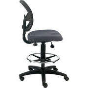 Armless Mesh Drafting Stool by Global Industrial – 16.5"H x 17.75"W, Plastic, Grey, Model A2813TMIX-GY