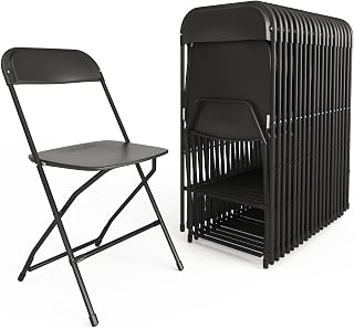 Flash Furniture Hercules Plastic Folding Event Chair, Black, 20-Pack | Lightweight, 650 LBS. Weight Capacity
