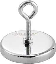Global Industrial Ceramic Hang-It Magnet w/Attached Eyebolt, 35 Lbs. Pull, 6/Pack
