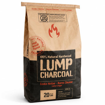 Glownary Natural Hardwood Lump Charcoal – 20 lb Bag, Premium Oak, Ebony and Mesquite Blend for BBQ, Grilling and Smoking