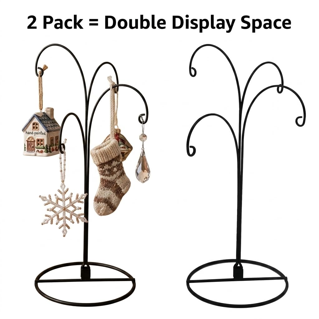 HOHIYA Ornament Display Stand, 12 Inch Iron Holder, Black