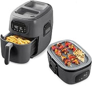 Dash Flip & Fry™ Digital 2-in-1 Grill & Air Fryer - Has AirCrisp® Technology - Digital Touchscreen, Ceramic Nonstick Grill Plate & Special Dehydrate Function - 7 Quarts - Forged Iron