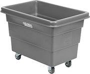 Global Industrial 6 Bushel Plastic Bulk Box Truck, Direct Mount Base, Gray