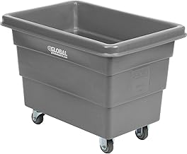Global Industrial 6 Bushel Plastic Bulk Box Truck, Direct Mount Base, Gray