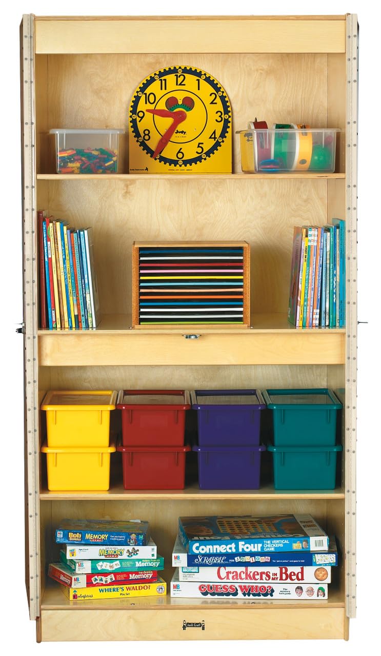 Storage Mobile Cabinet by Jonti-Craft – 36 inches (W) x 76 inches (H) x 24 inches (D), Acrylic, Gold, Model 5950JCWC