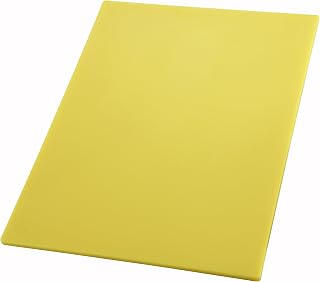 Winco 12" x 18" Yellow Cutting Board (Set of 6) | Dishwasher safe, Stain resistant, Minimizes dulling, HACCP approved, Great for Charcuterie, Appetizers and Buffet Displays