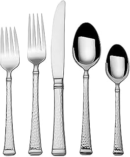 Mikasa Virtuoso 18/10 Stainless Steel Silverware Set, 65-Piece Cutlery Set for 12, Dishwasher Safe Flatware with Dinner Forks, Knives, Spoons, Teaspoons, Salad Forks and Serving Pieces