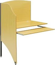 Global Industrial Privacy Study Carrel Add-On Unit, Teak, 32-1/4"W x 24-1/2"D x 48" H