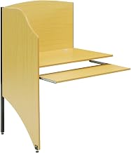 Global Industrial Privacy Study Carrel Add-On Unit, Teak, 32-1/4"W x 24-1/2"D x 48" H