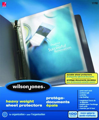 Sheet Protectors by Wilson Jones – 100/Box, Polypropylene (PP), Clear, Model 5050511792
