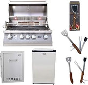 Lion Premium Grills 32-Inch Liquid Propane Grill L75000 with Lion Multi-Functional Drawer and Lion Refrigerator Package Deal with 5 in 1 BBQ Tool Set