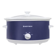 Slow Cooker 6-Quart Manual Crockery Style with Dishwasher Safe Oval Ceramic Crockpot and Glass Lid Two Temperature Settings Plus Keep Warm by West Bend – Model SCWB6QPTNW13