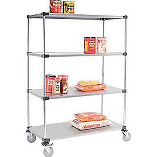 60x18x69 Galvanized Shelf Truck by Nexel – 22.5"L x 18"W x 69"H, Steel, Gray, Model C18606SZB4