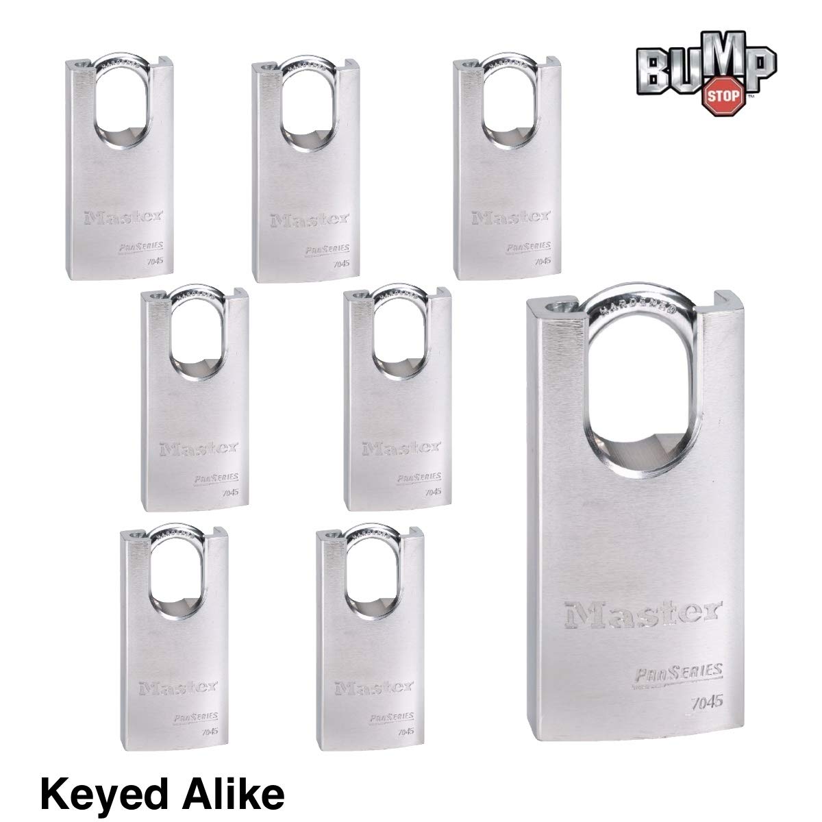 Master Lock 8 Pack / Chrome / Modern Keyed Padlocks
