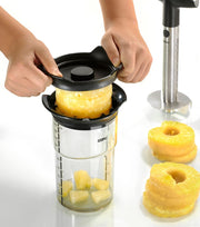 Pineapple Slicer by GEFU – 20 x 12 x 9 cm, Glass, Silver/Black, Model 13550