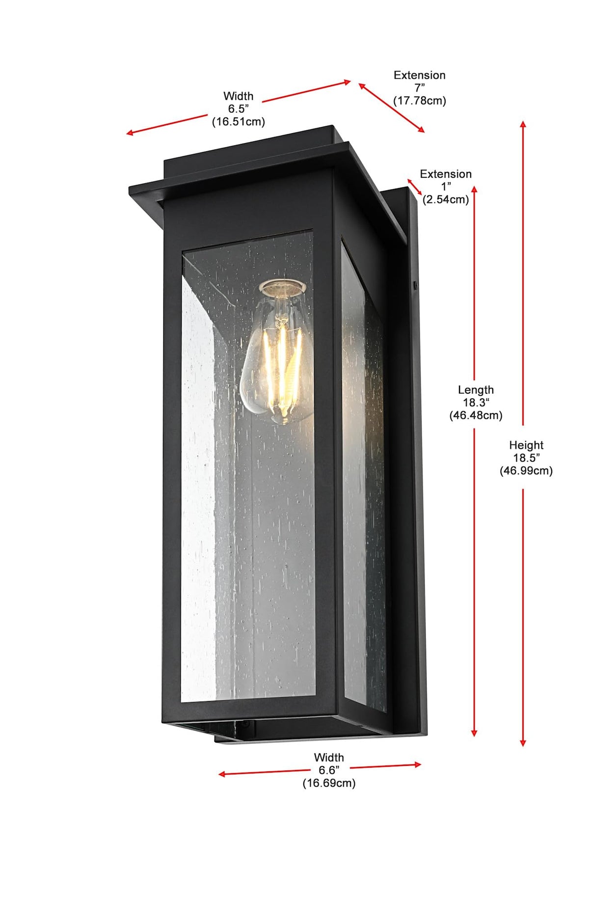 Dunton One Light Outdoor Wall Sconce Black by Lighting Design – Iron, Black, Model OD362W19BK