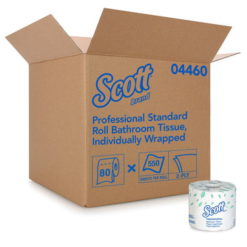 Scott Toilet Paper 80 roll 550 sheet 550 ft. by Kimberly-Clark – 550 Count (Pack of 1), Paper, White, Pack of 80, Model 04460-50