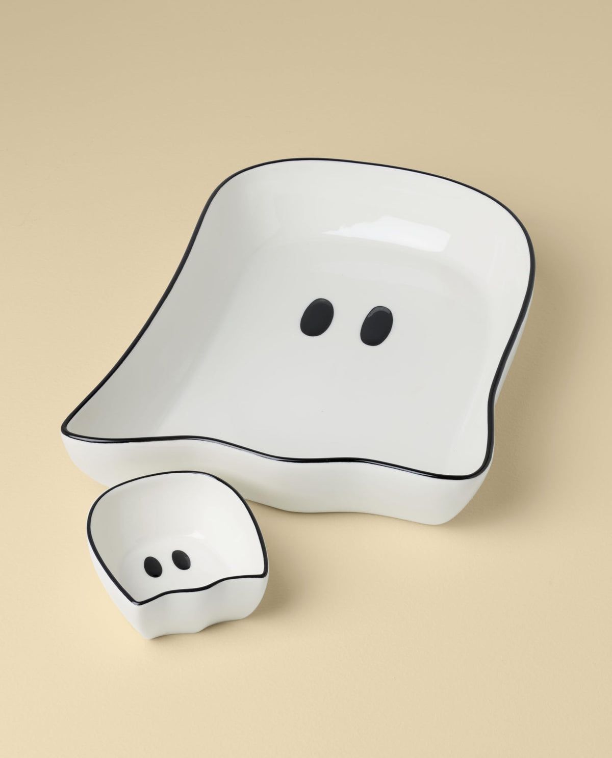 Ghost Chip & Dip 2-Piece Set by Lenox – 2 Count, Porcelain, White, Pack of 2, Model 899234