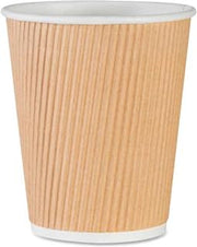 Genuine Joe GJO11255CT Insulated Ripple Hot Cup, 8-Ounce Capacity, Brown (Pack of 500) (3-(Pack))
