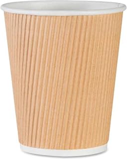 Genuine Joe GJO11255CT Insulated Ripple Hot Cup, 8-Ounce Capacity, Brown (Pack of 500) (3-(Pack))