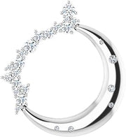 Bonyak Jewelry Platinum 1/4 CTW Natural Diamond Crescent Moon Pendant Timeles