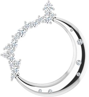 Bonyak Jewelry Platinum 1/4 CTW Natural Diamond Crescent Moon Pendant Timeles