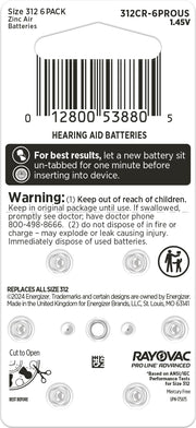 Proline Mercury-Free Hearing Aid Batteries Size 312 (48) by Rayovac – 48 Count (Pack of 1), Brown Tab, Pack of 40, Model IM312A-4ZM