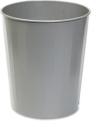 Safco 9604CH Round Wastebasket Steel 23.5qt Charcoal