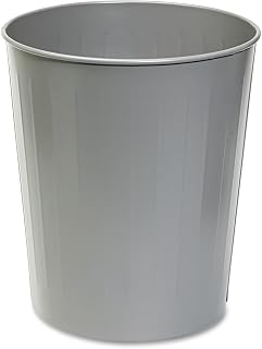 Safco 9604CH Round Wastebasket Steel 23.5qt Charcoal